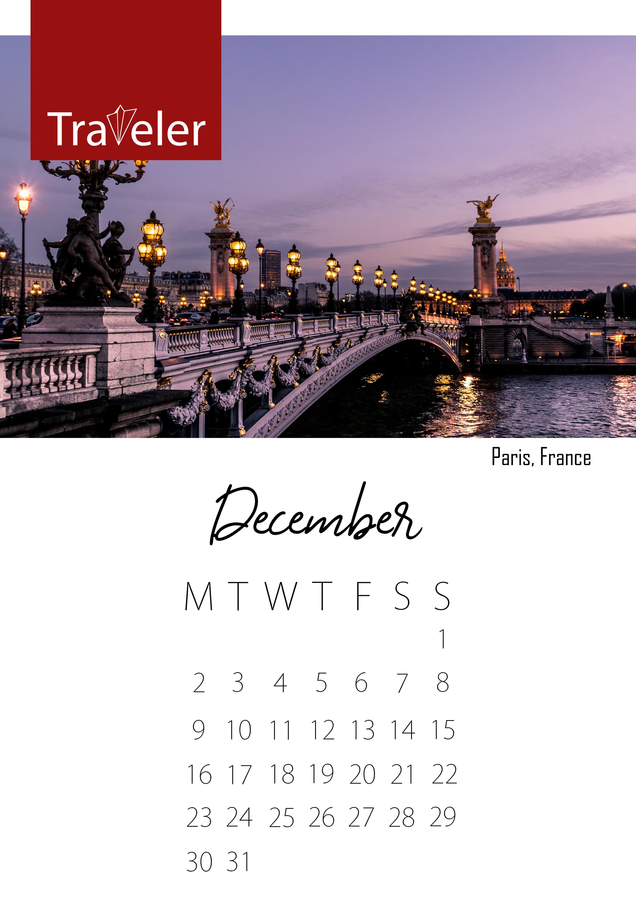 Traveler Calendar 2020 — 12